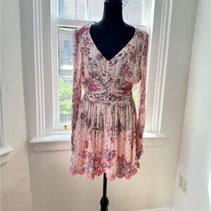Hemant and Nandita floral pink mini dress